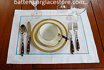 Placemat. BLUE ATOLL COLOR CORD. 14"x20" Placemat - Click Image to Close